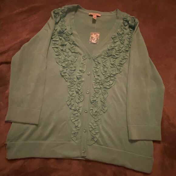 Isaac Mizrahi embellished 3/4 sleeve sweater - Picture 7 of 13